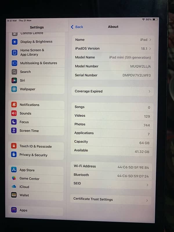 iPad mini 5 64 gb box with box 2