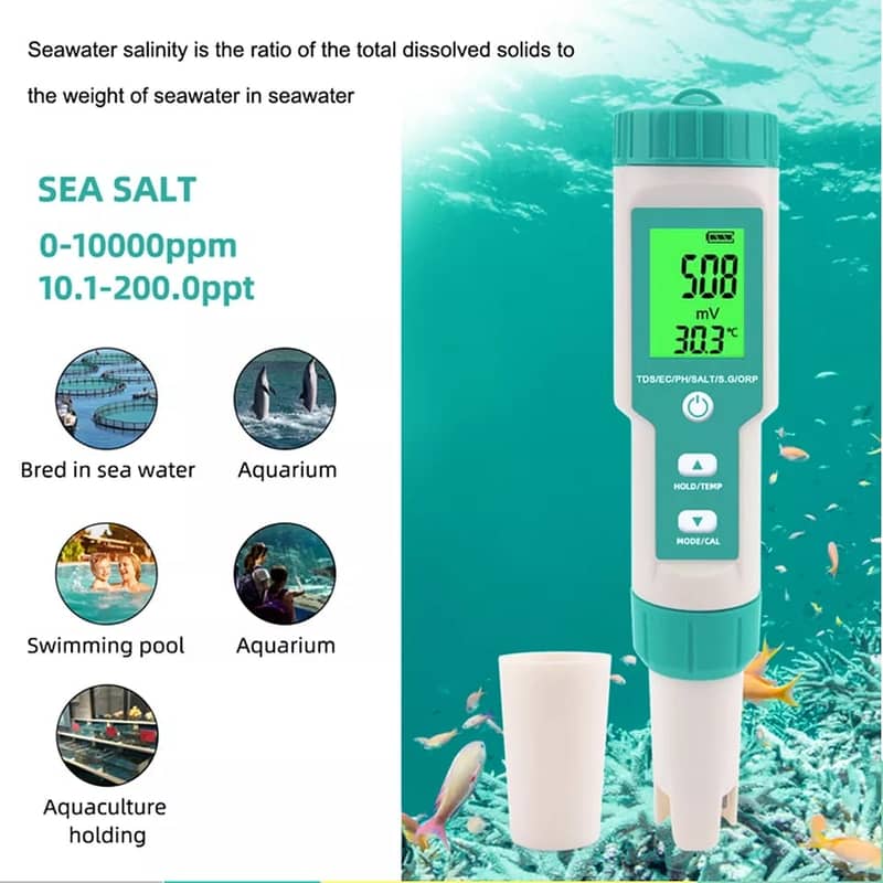 Temp Water Quality Meter Digital Salinity Tester 2