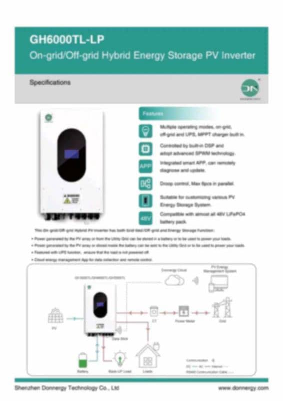 donnergy 6 kw ip 65 hybrid inverter 1