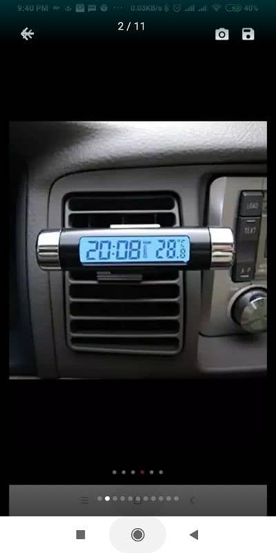 Mini Electronic Car Clock ac vent Temperature Thermometer LCD Digital 0