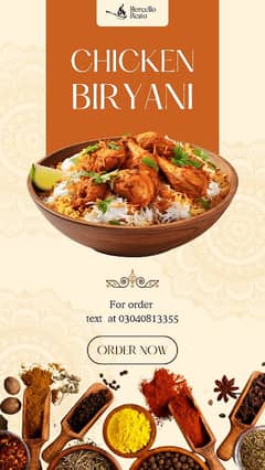 Mix Dum biryani with green chili raita in just 350