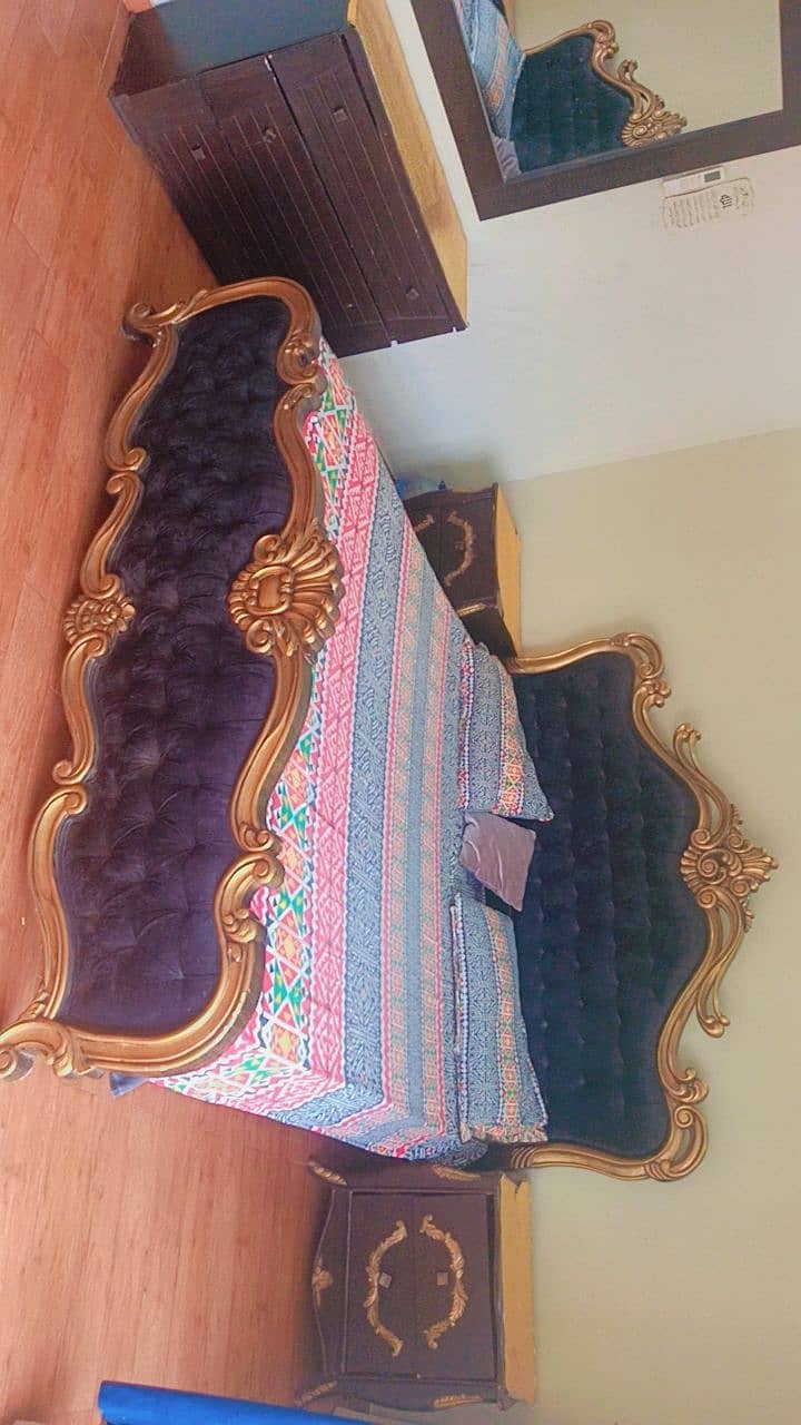 Double bed/King size bed/Dressing table/Bed set/Wooden bed/ 6