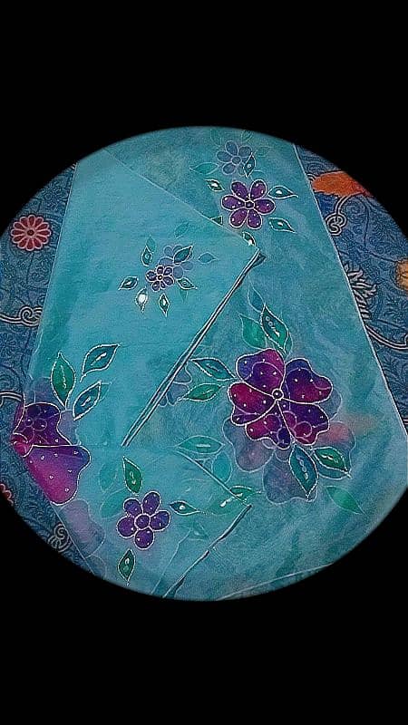 handpainted organza dupatta 0