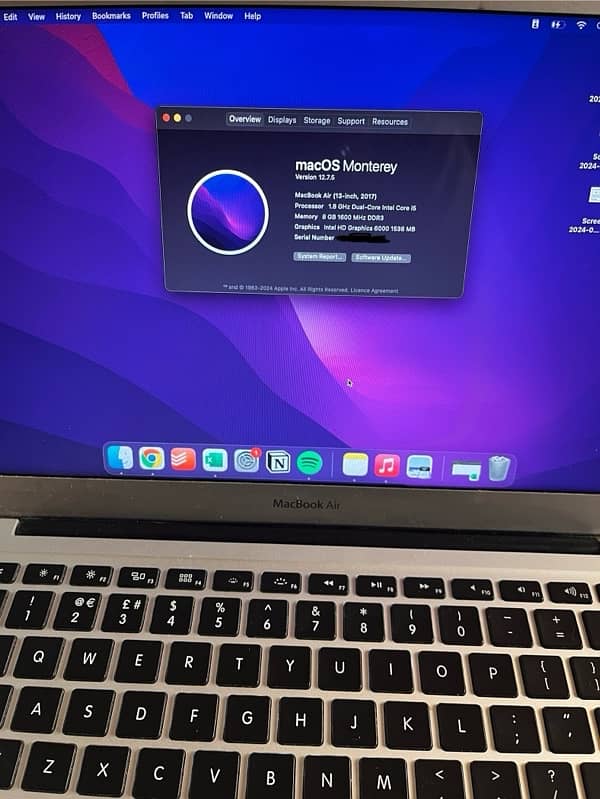 Macbook Air 2017 , 256gb 1