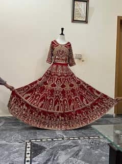 Bridal heavy lehnga handmade embroidery