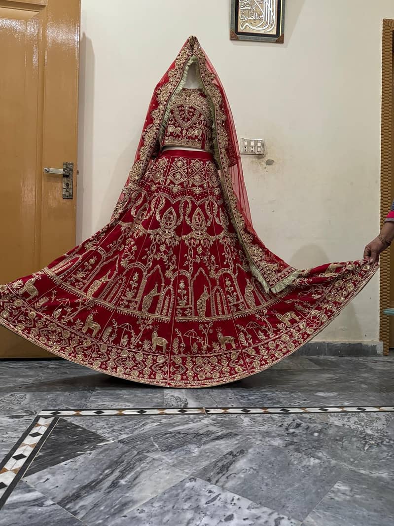 Bridal heavy lehnga handmade embroidery 1