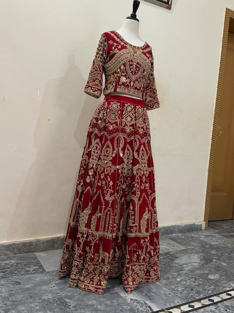 Bridal heavy lehnga handmade embroidery 2