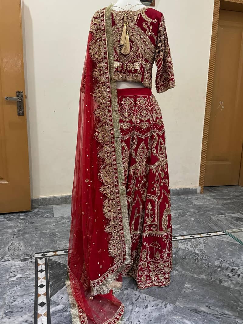 Bridal heavy lehnga handmade embroidery 3