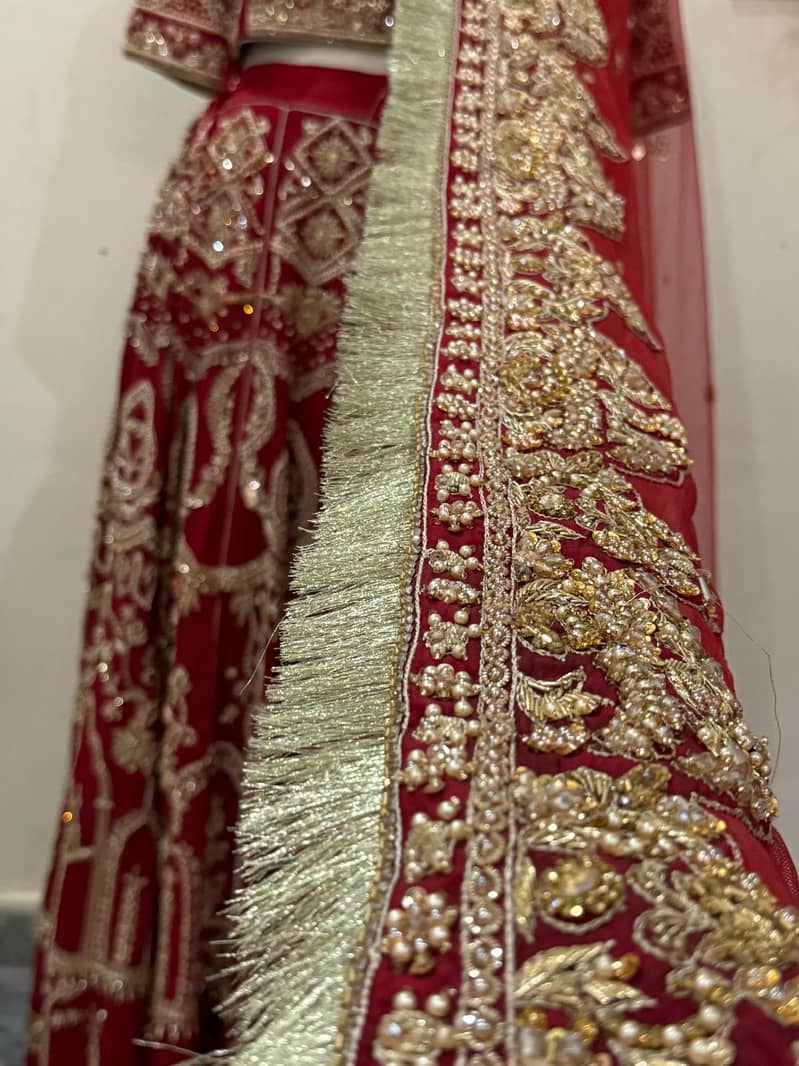 Bridal heavy lehnga handmade embroidery 6