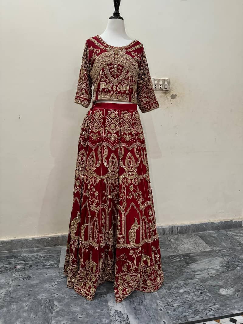 Bridal heavy lehnga handmade embroidery 7