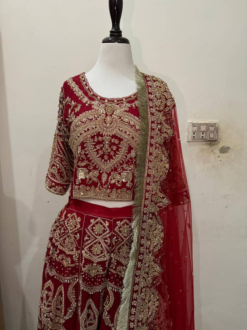 Bridal heavy lehnga handmade embroidery 9