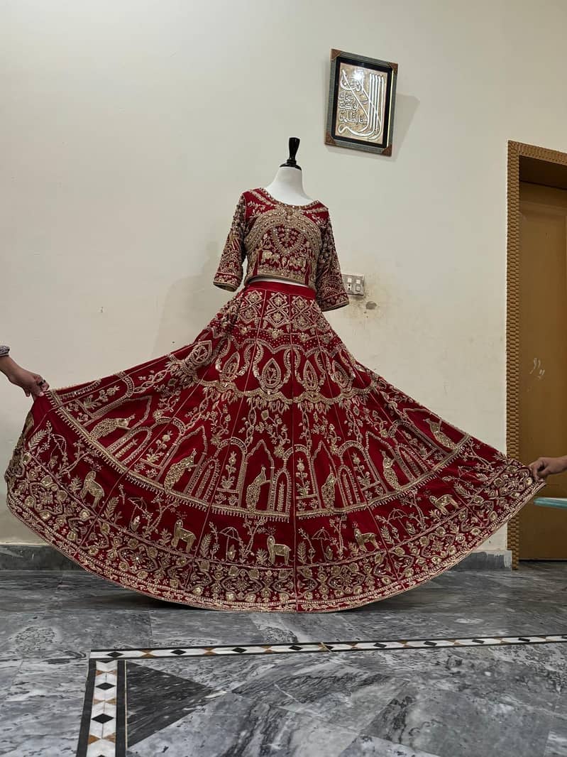 Bridal heavy lehnga handmade embroidery 10