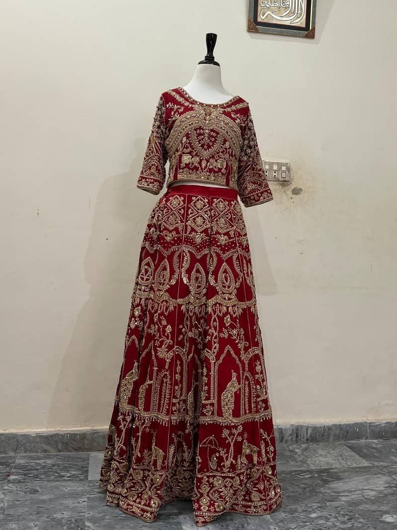 Bridal heavy lehnga handmade embroidery 11