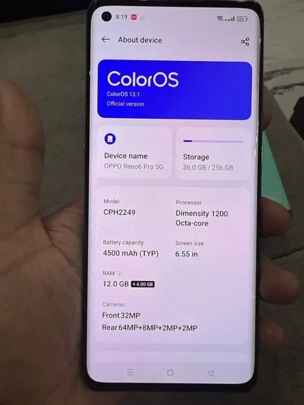 Oppo Reno 6 pro 5g 12/256 4