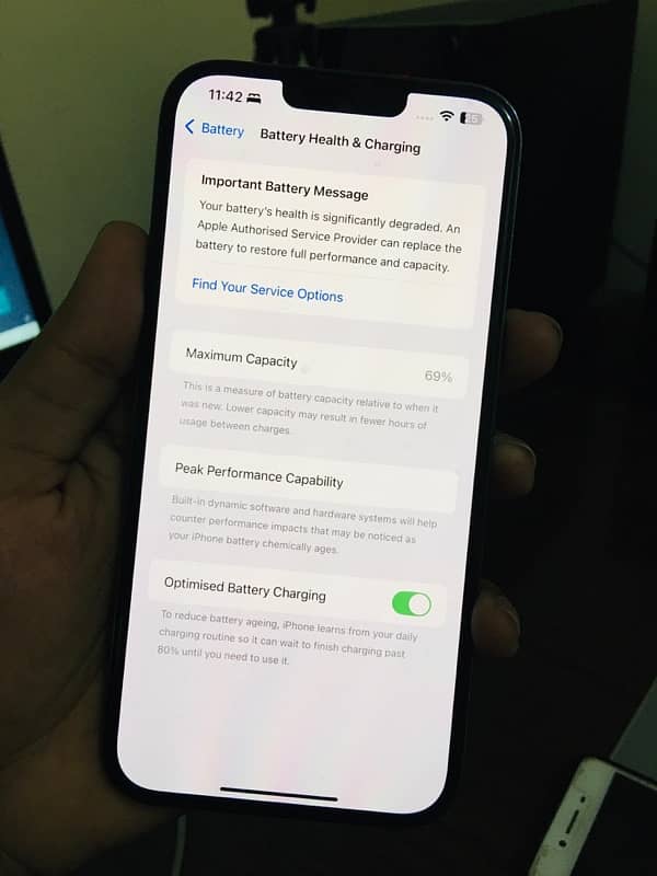 iPhone 13 Pro Max JV 128 GB Battery Health 69% Full Okay Phone 5
