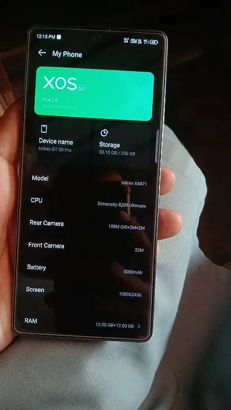 Infinix GT 20 Pro Ram 12+12 =256 8