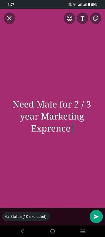 Urgent need male staf for cosmetic Marketing 0