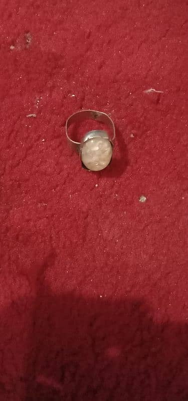 White stone natural ring 100# 2