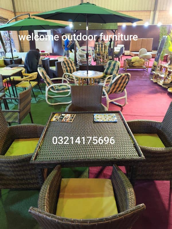 OUTDOOR GARDEN RATTAN UPVC FURNITURE SOFA SET CHAIRS TABLE UMBRELLA 9