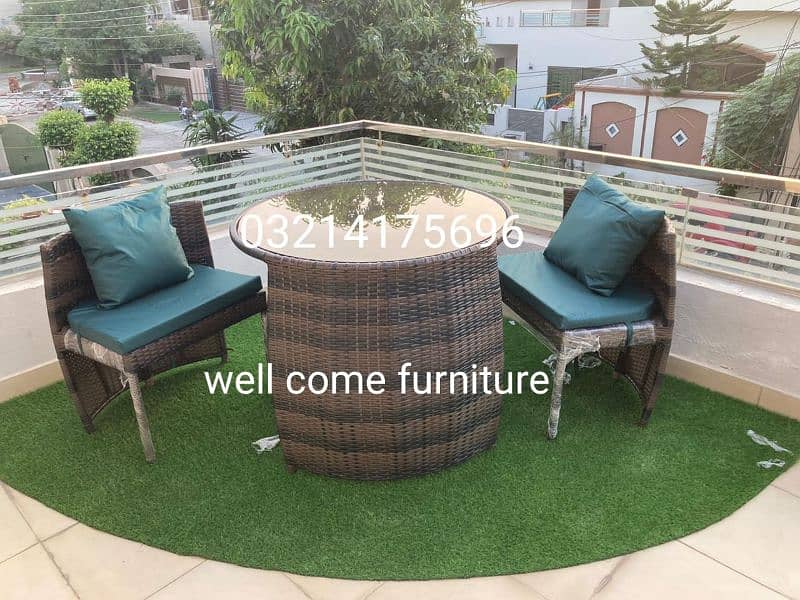 OUTDOOR GARDEN RATTAN UPVC FURNITURE SOFA SET CHAIRS TABLE UMBRELLA 13