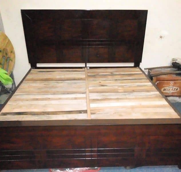 King size double wooden bed 2