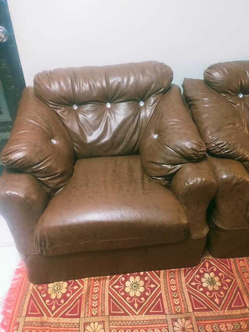 7 Seater Leather Sofa Set 3