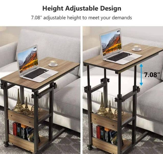 Adjustable and Moveable Side Table for Bed and Sofa 3