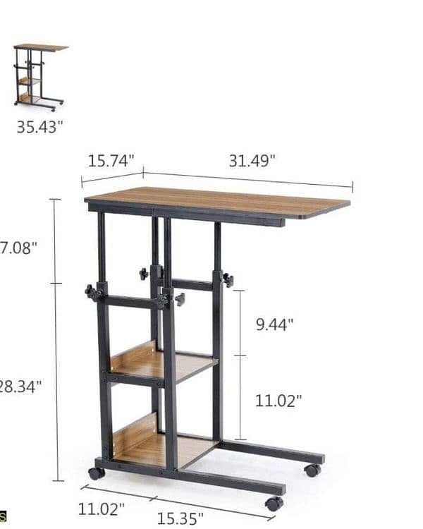 Adjustable and Moveable Side Table for Bed and Sofa 4