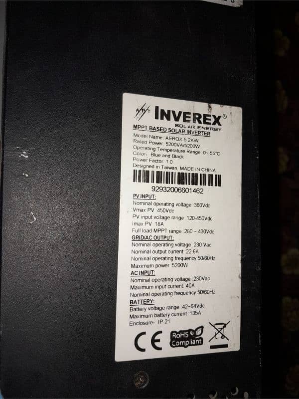 Inverex Aerox 5.2 kW Solar Inverter for Sale 4