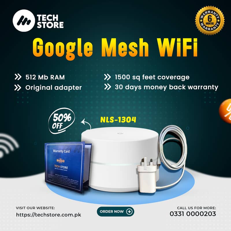 Google | WiFi-Mesh System Router/NLS-1304/Mesh (Branded Used) 0