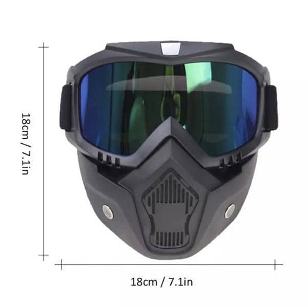 2 In 1 Motorcycle Bike Detachable Helmet Goggles Mask Blue Mercury 2