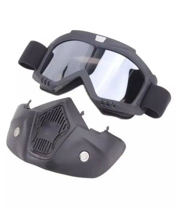 2 In 1 Motorcycle Bike Detachable Helmet Goggles Mask Blue Mercury 4