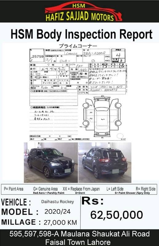 Daihatsu Rocky 2020 Model 2024 Import 4 Grade Auction Sheet 1