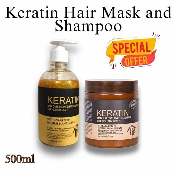 Revitalize Your Hair with 2 in 1 Hair Care deal -1×keratin Mask & 0