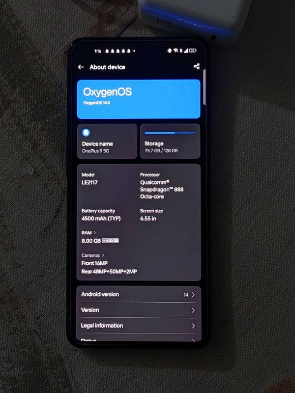 OnePlus 9 5G 10 by 10 Dual Sim 8Gb 128Gb With 65 watt 2