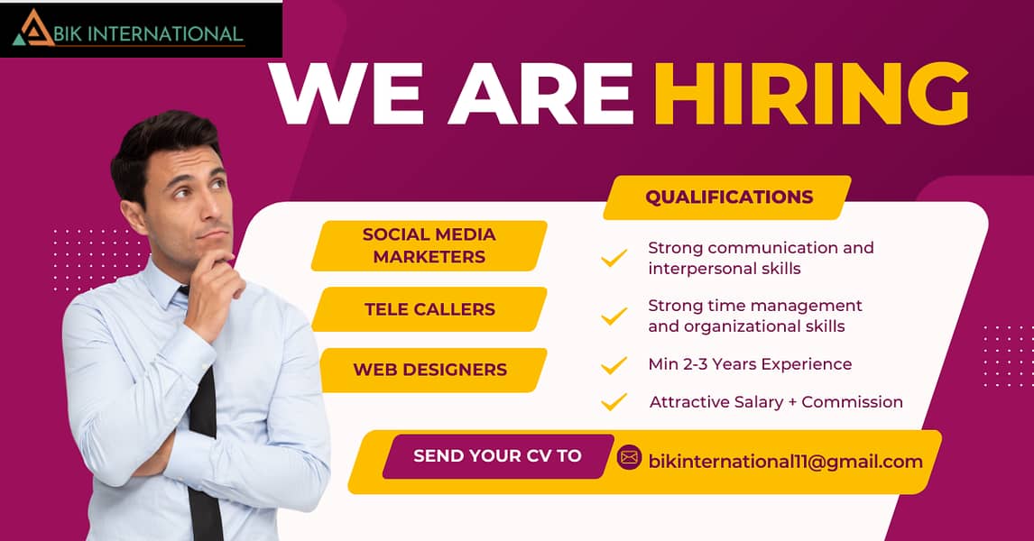 We Are Hiring Marketing Executives 0