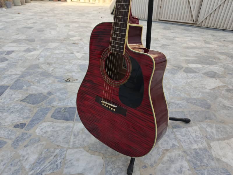 Red Jumbo Color Acoustic Guitar 1