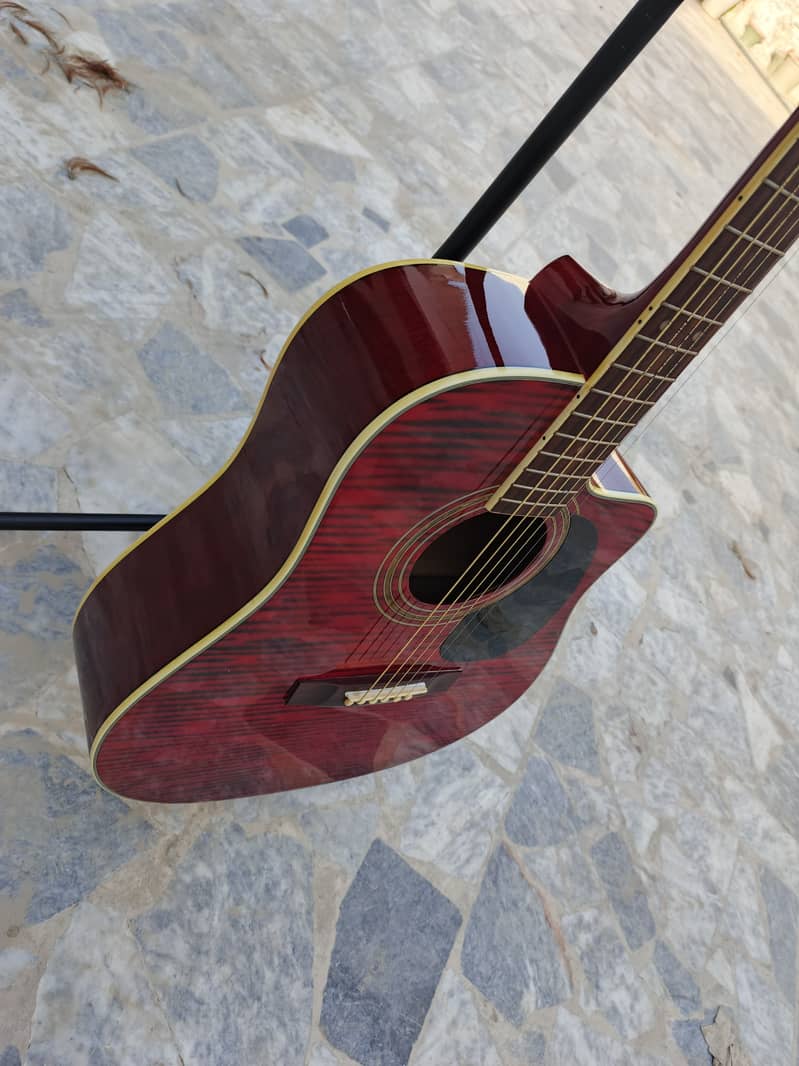 Red Jumbo Color Acoustic Guitar 4