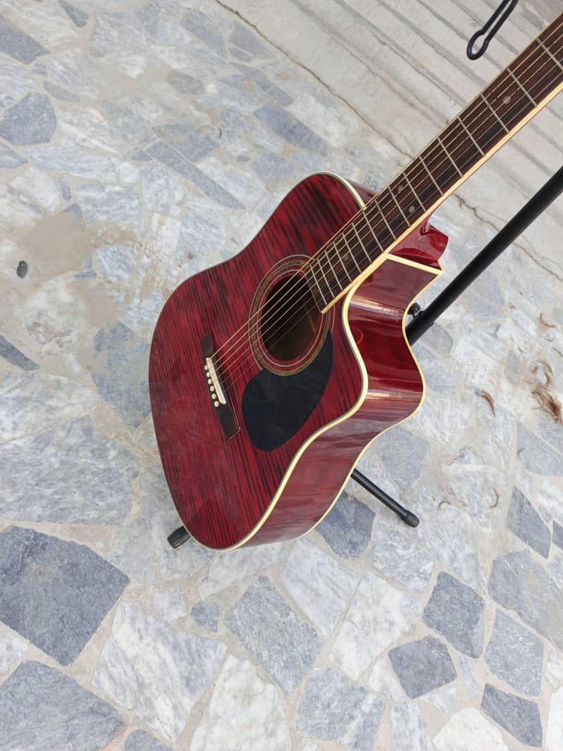 Red Jumbo Color Acoustic Guitar 5