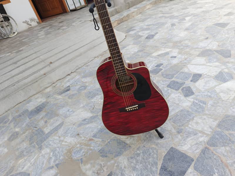 Red Jumbo Color Acoustic Guitar 6