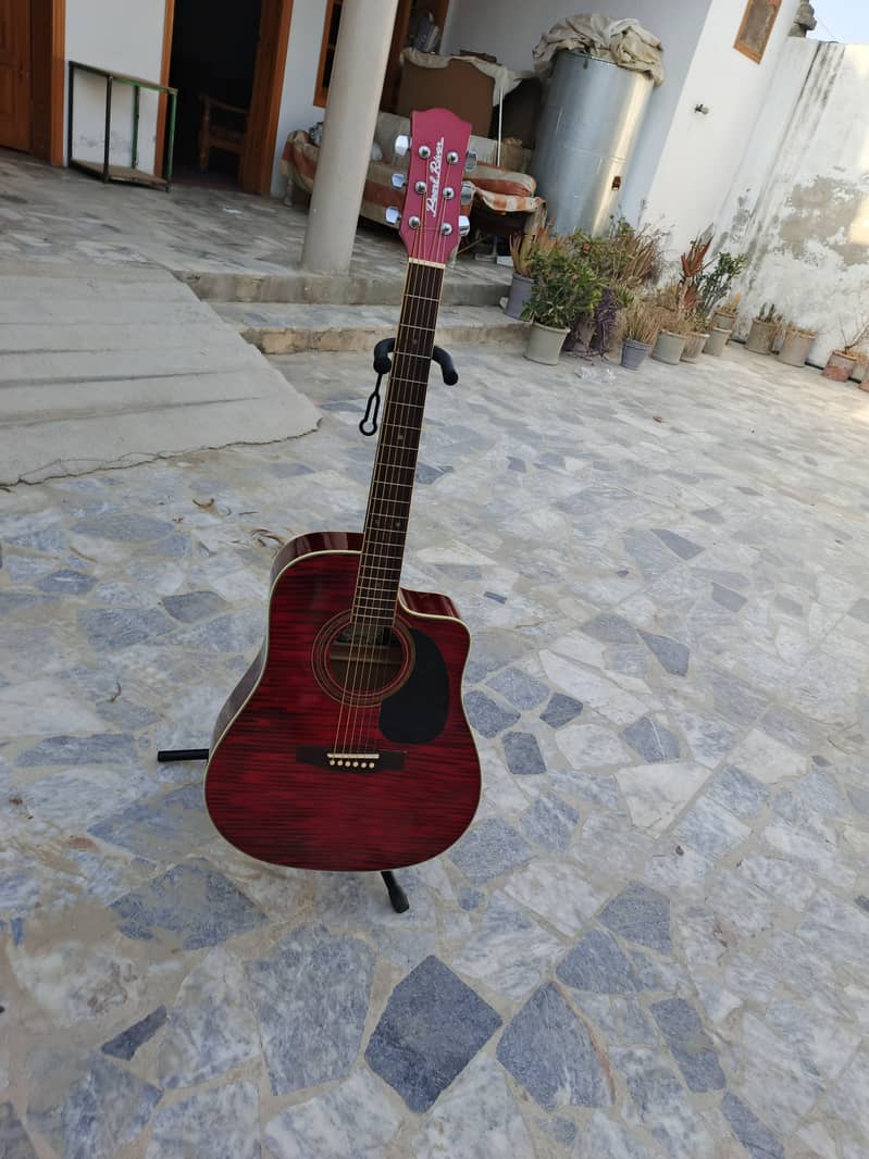 Red Jumbo Color Acoustic Guitar 7