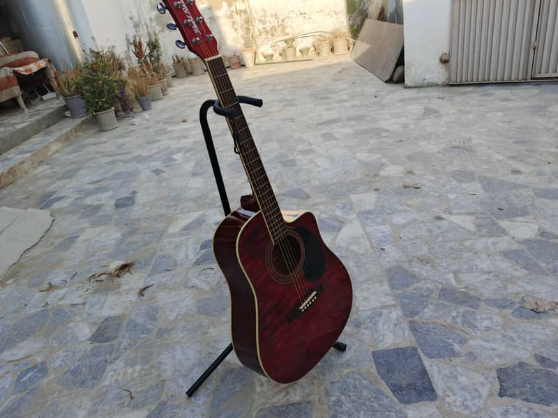 Red Jumbo Color Acoustic Guitar 8