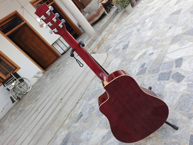 Red Jumbo Color Acoustic Guitar 9