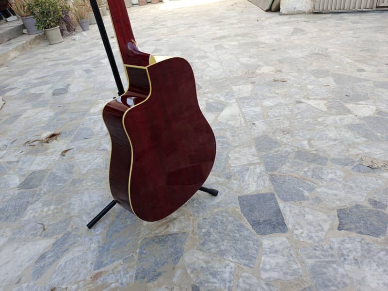 Red Jumbo Color Acoustic Guitar 11