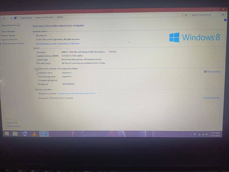 Lenovo g505 laptop with 16gb ram 1tb hard 6