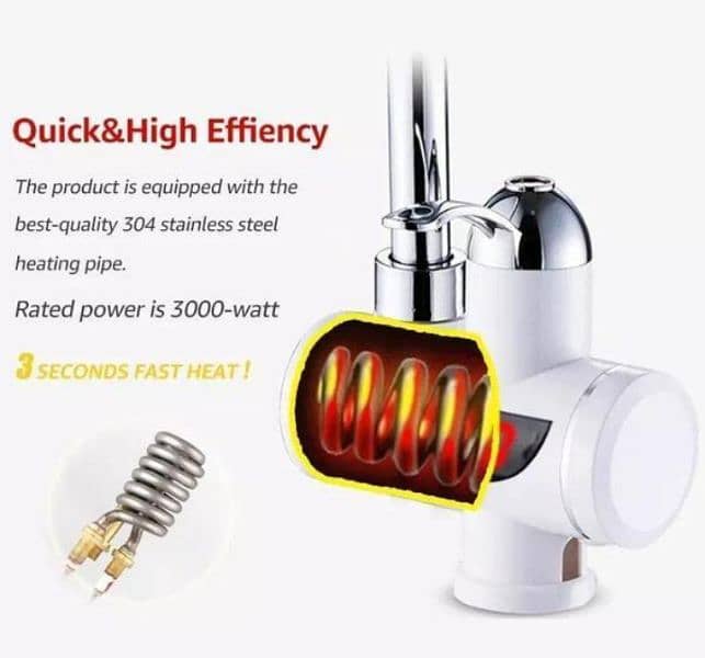 portable & Rechargeable Electric Heating water faucet with shower 1