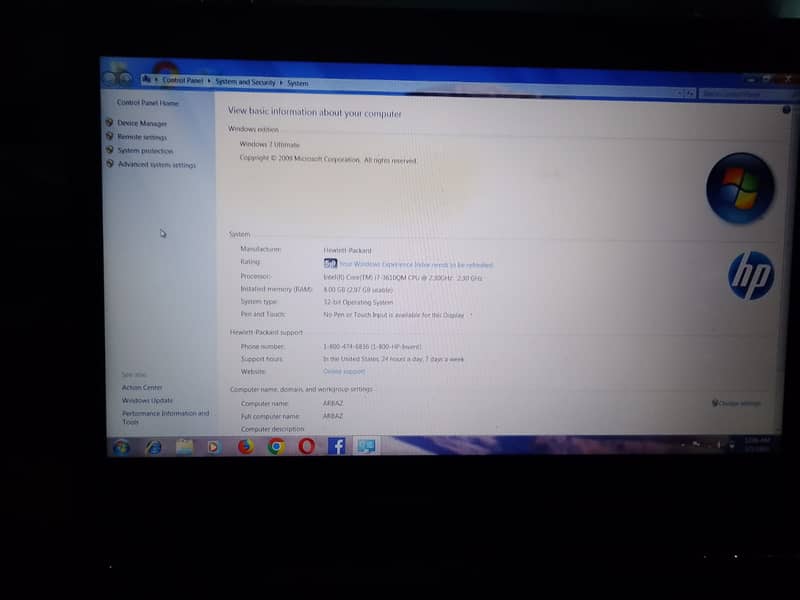 laptop Elite book 8570w core i7 3rd generation 1