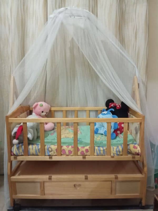 Baby wooden swing cot 1