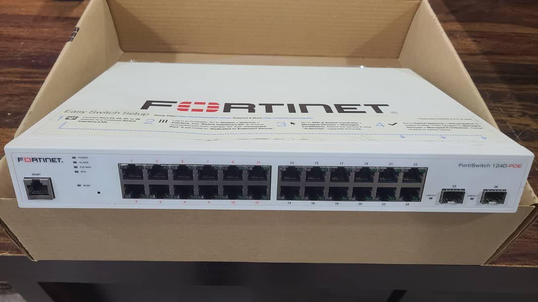 Fortinet FS-124D-POE Forti-Switch PoE managed Branded Used (With Box) 0