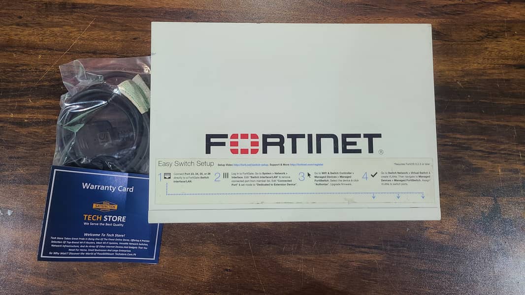 Fortinet FS-124D-POE Forti-Switch PoE managed Branded Used (With Box) 2